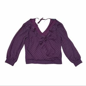 Abercrombie & Fitch Polka Dot Ruffle Wrap Top M